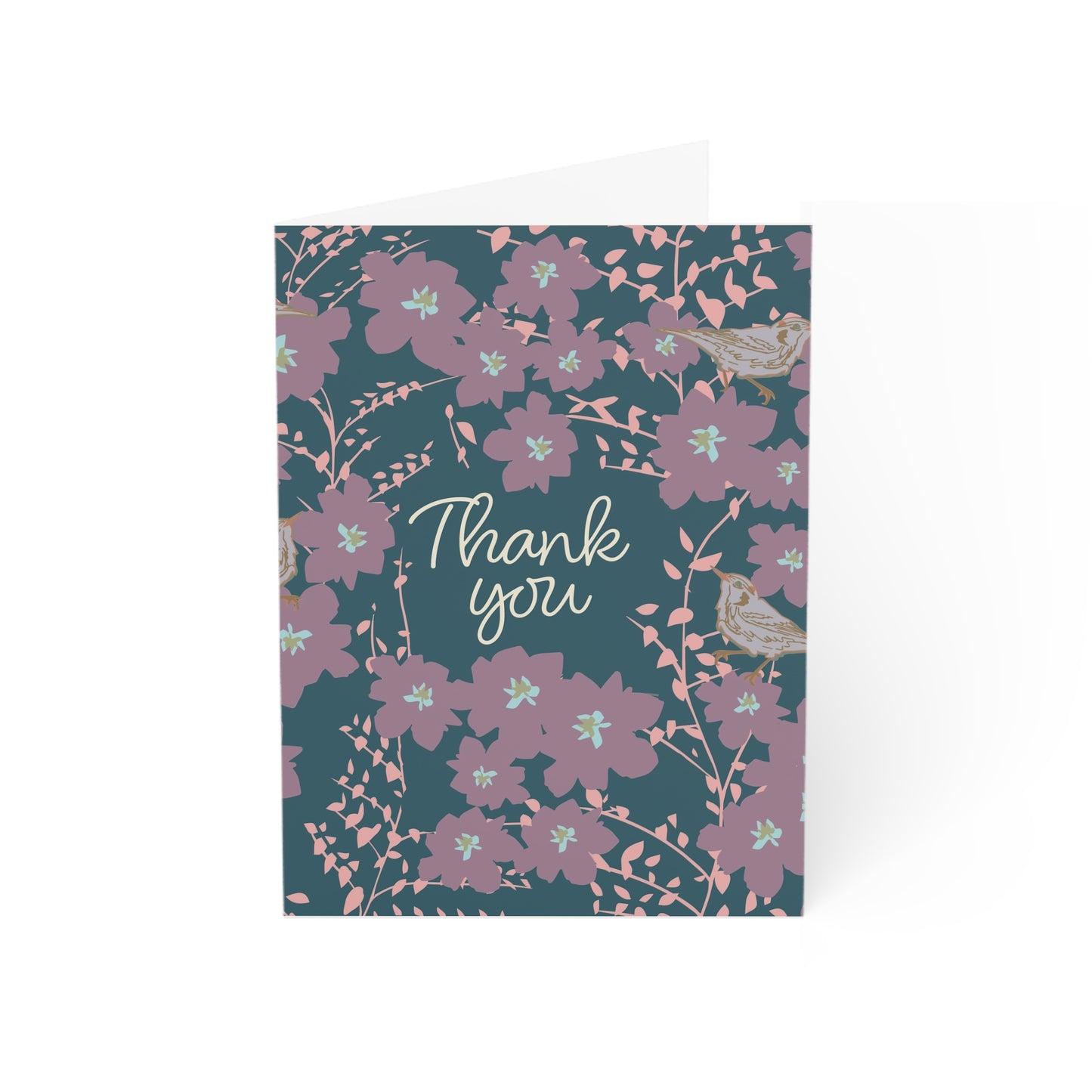 Floral Thank You Greeting Card - Pack of 1/10/30/50