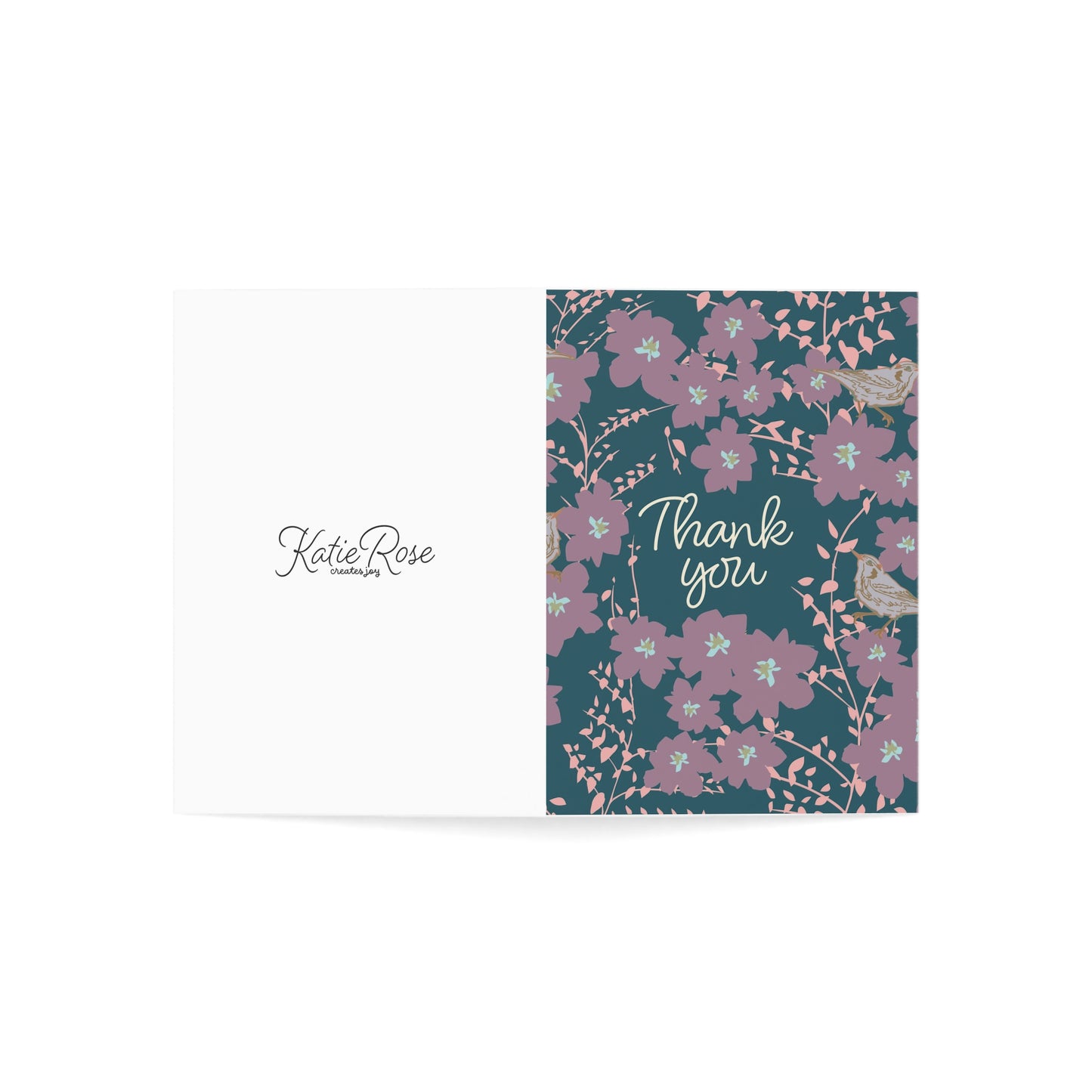 Floral Thank You Greeting Card - Pack of 1/10/30/50